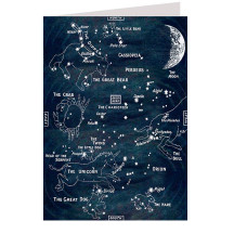 Charming Glittered Celestial Constellations Card ~ England